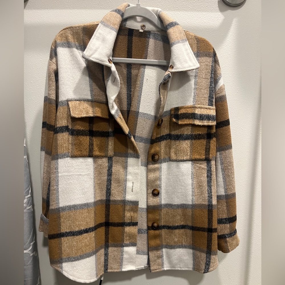 Amazon Plaid Jacket - Brown, White, Black
